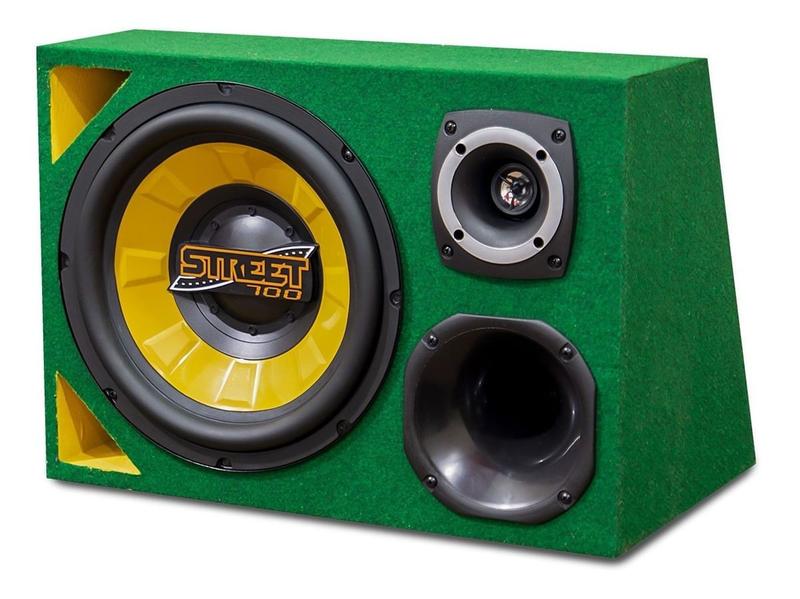 Caixa Trio Completa Som Automotivo Brasil Patriota 375w Rms